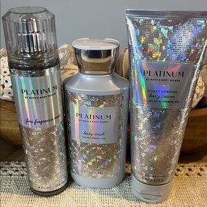 Bath & Body Works Platinum Shimmer Trio